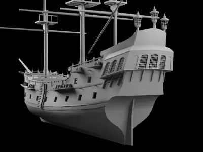 Black Pearl Ship Free 3D model