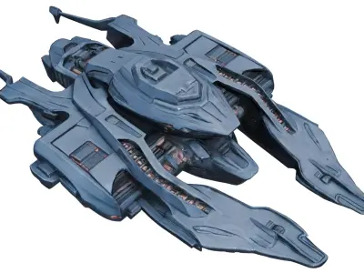 Eclipse Phantom Starship Highpoly PBR 3D model
