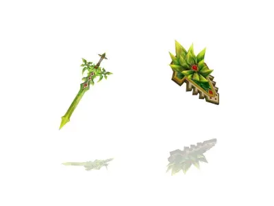 Crystal - Sword and Shield Low-poly 3D model