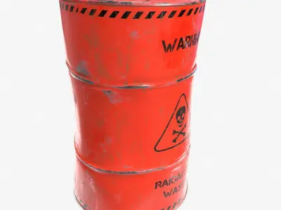 Damaged Crude Oil Barrel PBR Low-poly 3D model purchase