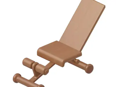 Wooden Gym Bench Press Toy 3D model