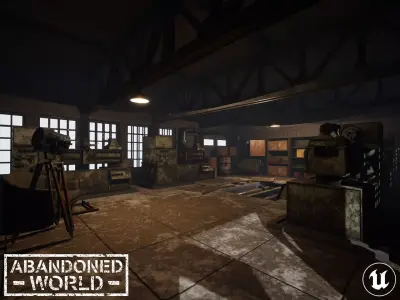 Modular Industrial Building for UE Low-poly 3D model
