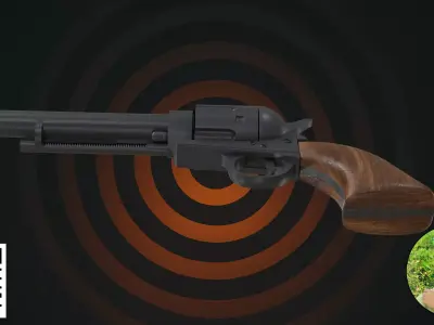 Antique Western Revolver - Classic Six-Shooter Pistol 3D model