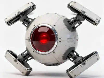 Realistic Sci-Fi Hover Drone 3D Model Low-poly 3D model