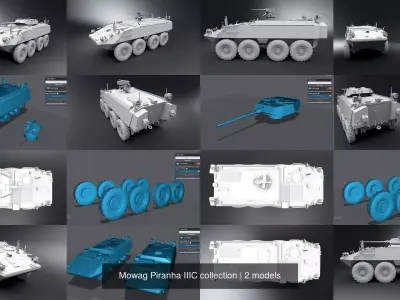 Mowag Piranha IIIC collection 3D Model Pack