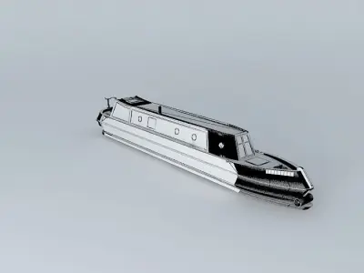 NarrowBoat British Waterways  Mylyn  65 foot Tug UK Free 3D model