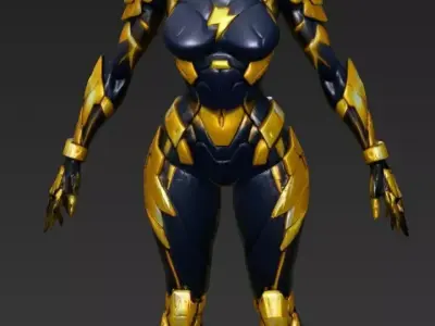 female thunder sentinel 3D model