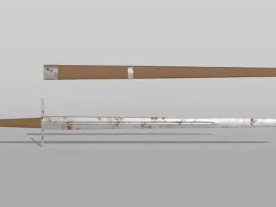 Knightly Longsword Low-poly 3D model