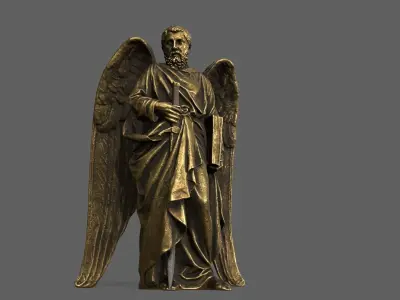 Old Man Statue Low-poly 3D model get