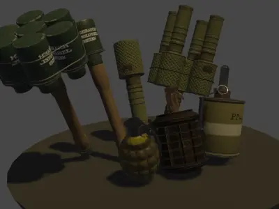 WW2 Explosive Pack Low-poly 3D model