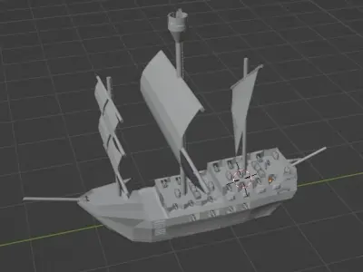 Brig low poly Low-poly 3D model