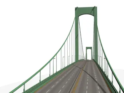 Walt Whitman Bridge Low-poly 3D model