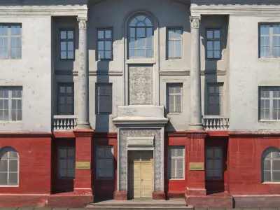 Classic building facade 04 Low-poly 3D model