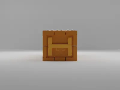 Wooden chest 3D print model
