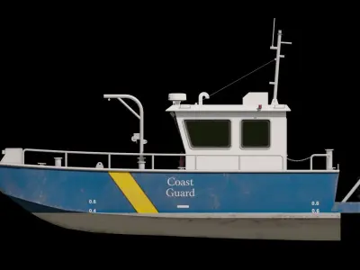 Pollution Response Vessel Low-poly 3D model