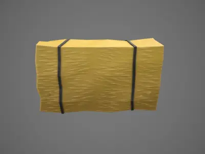 Stylized Hay Bale Low-poly 3D model
