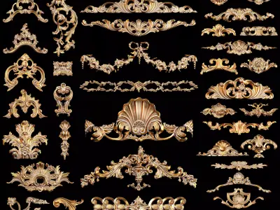Collection of 40 classic carvings Part 1 3D model