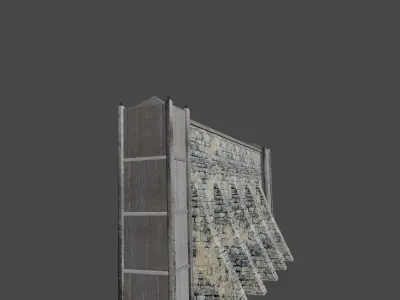 Stone Wall Low-poly 3D model