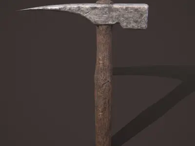 Medieval Hammer  Free low-poly 3D model