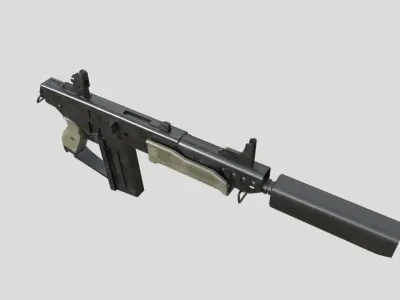 Blaster-gun model 3d game ready model Low-poly 3D model Low-poly 3D model