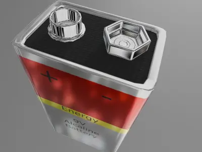 9V Battery Free low-poly 3D model