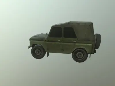 UAZ Jeep - Lowpoly Game Ready  Low-poly 3D model