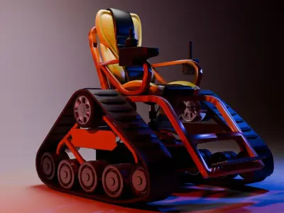 Tracked All Terrain Electric Wheelchair  Rover Chair  3D Model Low-poly 3D model