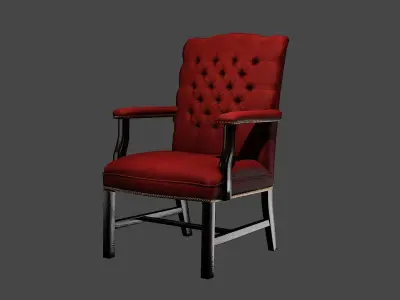 Chesterfield-Styled Business Chair Low-poly 3D model