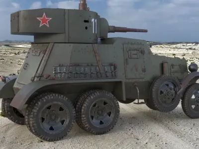 BA 6 Armored Car  Vray  3D model