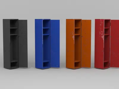 lockers model locker Low-poly 3D model