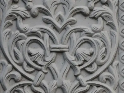 Decorative Stone Relief Panel Scan Low-poly 3D model