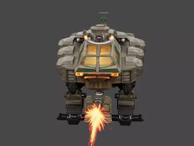 Bipedal military robot 3D model