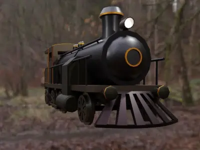 Old Locomotive - Train - Steam - Trem a Vapor Low-poly 3D model