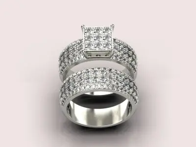  Engagement rings Low-poly 3D model