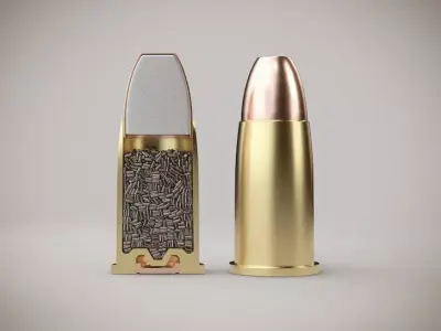 Structure of pistol bullet 3D model