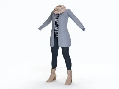 Autumn Clothing Female 3D model