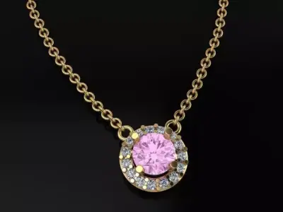 Dainty Round Halo Pendant 5mm 3D print model