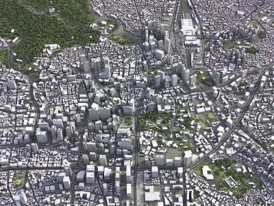 Seoul - 3D City Model Low-poly 3D model