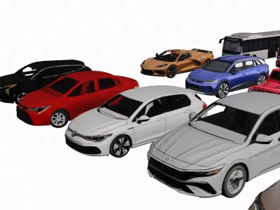 2026 low poly Mercedes Volkswagen Hyundai Chevrolet Toyota Isuzu Low-poly 3D model