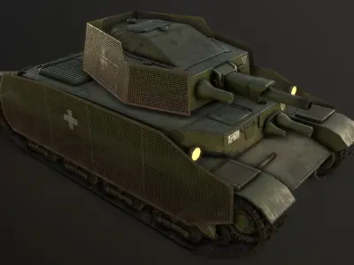 Turan II tank - PBR reworked Low-poly 3D model