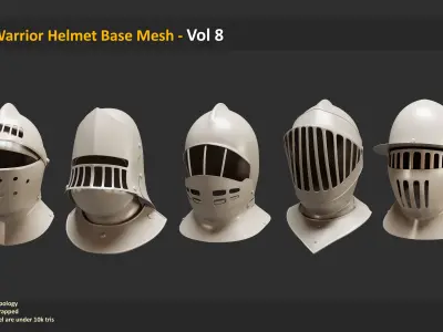 30 Warrior Helmet Base Mesh - Vol 8 Low-poly 3D model