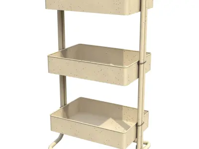 Yellow Painted Cart PBR Low-poly 3D model