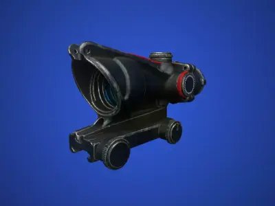 3D Military Rifle 4X Scope Model Low-poly 3D model