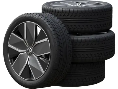 Volkswagen wheels 3D model Textured