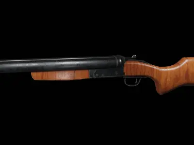 double barrel shotgun Low-poly 3D model buy
