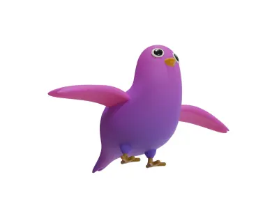 Stylized Bird 3D Model Low-poly 3D model