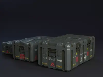 Military boxes GameReady  Low-poly 3D model purchase