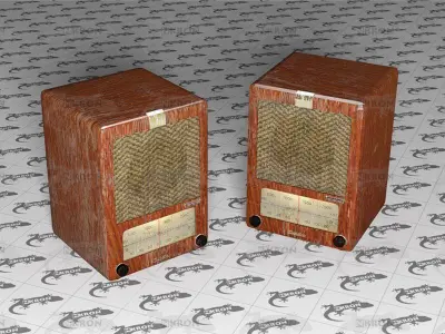 Old radio Free low-poly 3D model