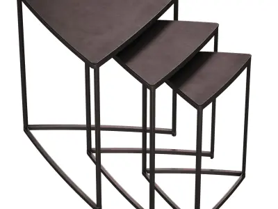 River Antique Rust Nesting Tables Crate and Barrel 3D model