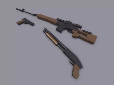 Low Poly Weapon Pack Low-poly 3D model